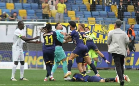 Ankaragücü Çorum FK Maçı Sonrası Gergin Anlar! Saha Karıştı