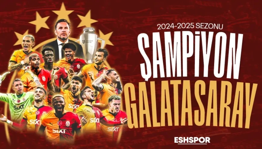 Galatasaray 25. kez şampiyon! Süper Lig’de 5. yıldızı takan ilk takım oldu