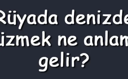 Rüyada denizde yüzmek ne anlama gelir? Rüyada dalgalı, sığ, mavi, balıklı, yosunlu denizde gece yüzmek anlamı