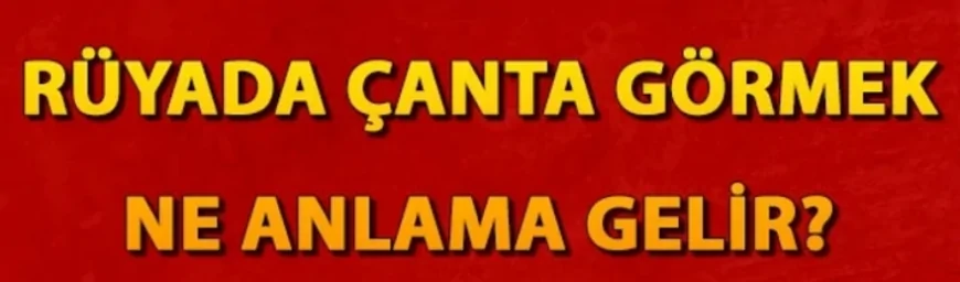 Rüyada çanta görmek ne anlama gelir? Rüyada çanta almak ve kaybetmek