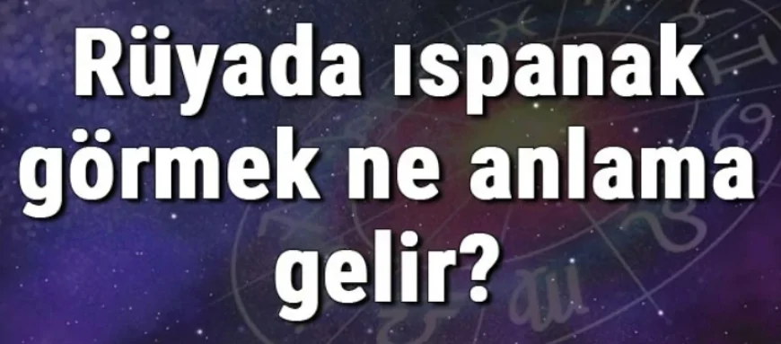 Rüyada ıspanak görmek ne anlama gelir? Rüyada ıspanak yemek, toplamak ve yıkamak