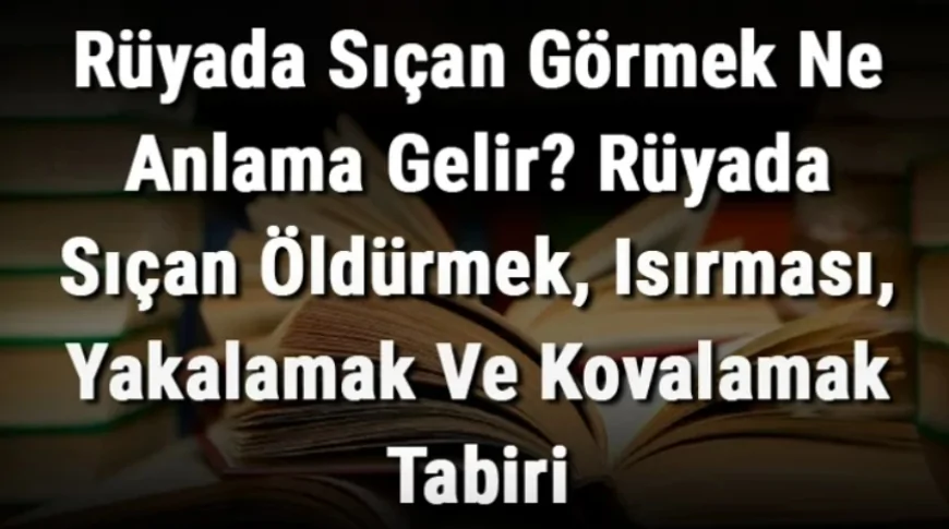 Rüyada Sıçan Görmek Ne Anlama Gelir? Rüyada Sıçan Öldürmek, Isırması, Yakalamak Ve Kovalamak