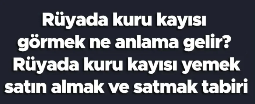 Rüyada kuru kayısı görmek ne anlama gelir? Rüyada kuru kayısı yemek, satın almak ve satmak