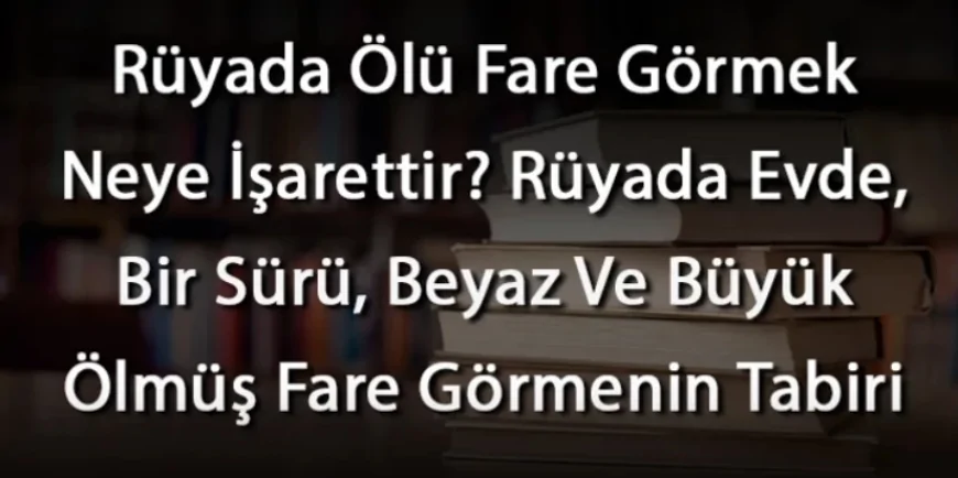 Rüyada Ölü Fare Görmek Neye İşarettir? Rüyada Evde, Bir Sürü, Beyaz Ve Büyük Ölmüş Fare Görmek