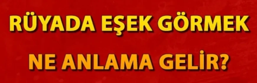 Rüyada eşek görmek anlamı nedir?