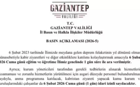 6 Şubat Gaziantep’te Okullar Tatil mi? Cuma Günü Gaziantep’te Okul Var mı?