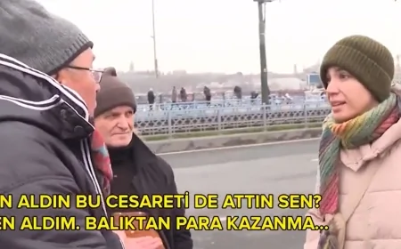 Galata Köprüsü’nde "Vegan" Tartışması: Satın Alacağını Söylediği Balıkları Denize Boşalttı