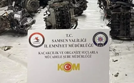 Samsun'da Kaçakçılık Operasyonu: 13 Gümrük Kaçağı Otomobil Motoru Ele Geçirildi