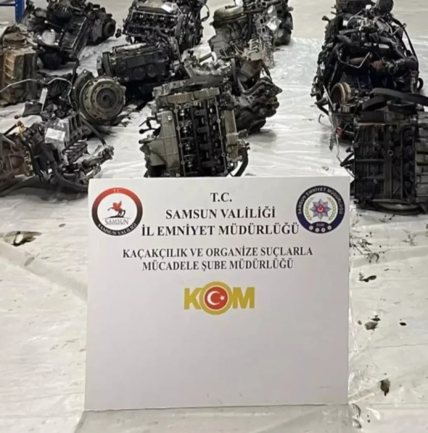 Samsun'da Kaçakçılık Operasyonu: 13 Gümrük Kaçağı Otomobil Motoru Ele Geçirildi
