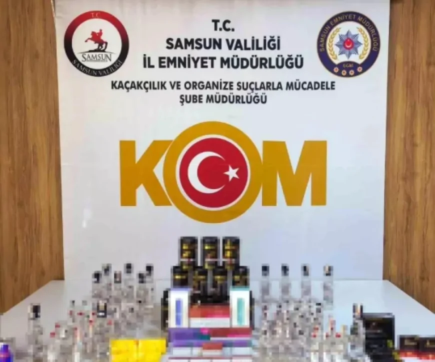 Samsun'da Kaçakçılık Operasyonu: 64 Şişe Sahte Alkol ve Tütün Ürünü Ele Geçirildi