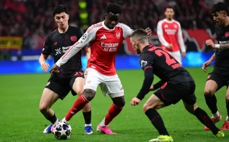 Şampiyonlar Ligi: Bayer Leverkusen - Arsenal Maç Sonucu: 1-1