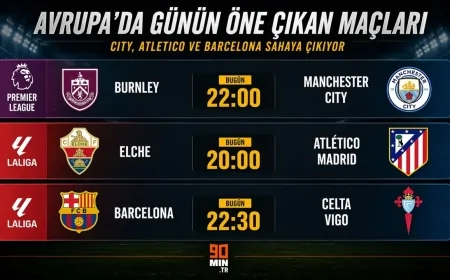 Avrupa’da günün öne çıkan maçları: City, Atletico ve Barcelona sahaya çıkıyor
