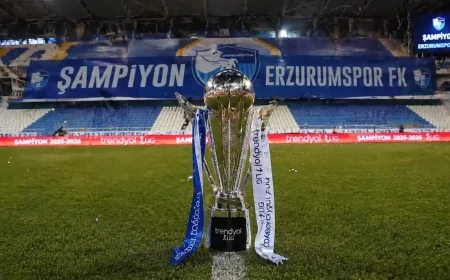 Erzurumspor FK şampiyonluk kupasını kaldırdı