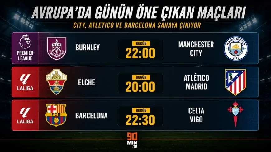 Avrupa’da günün öne çıkan maçları: City, Atletico ve Barcelona sahaya çıkıyor