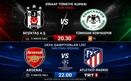 Beşiktaş - Konyaspor hangi kanalda, saat kaçta? Arsenal - Atletico Madrid hangi kanalda, saat kaçta?