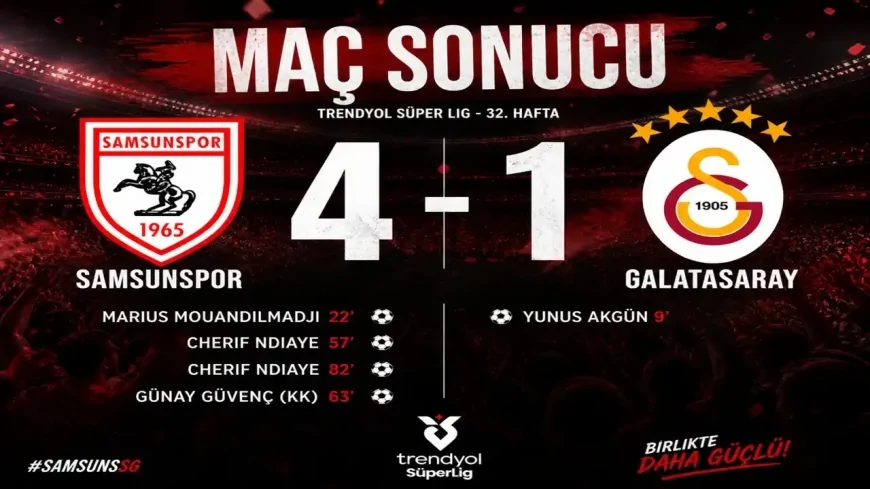 Samsun’da şok skor! Galatasaray ağır yara aldı, şampiyonluk yarışı alev aldı