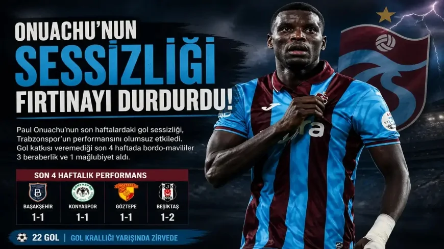 Onuachu sustu, Trabzonspor’un galibiyet serisi durdu